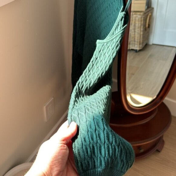 Addition Elle Women Forest Green Knit One Bare Shoulder Sweater Plus Size 1X - Picture 9 of 11